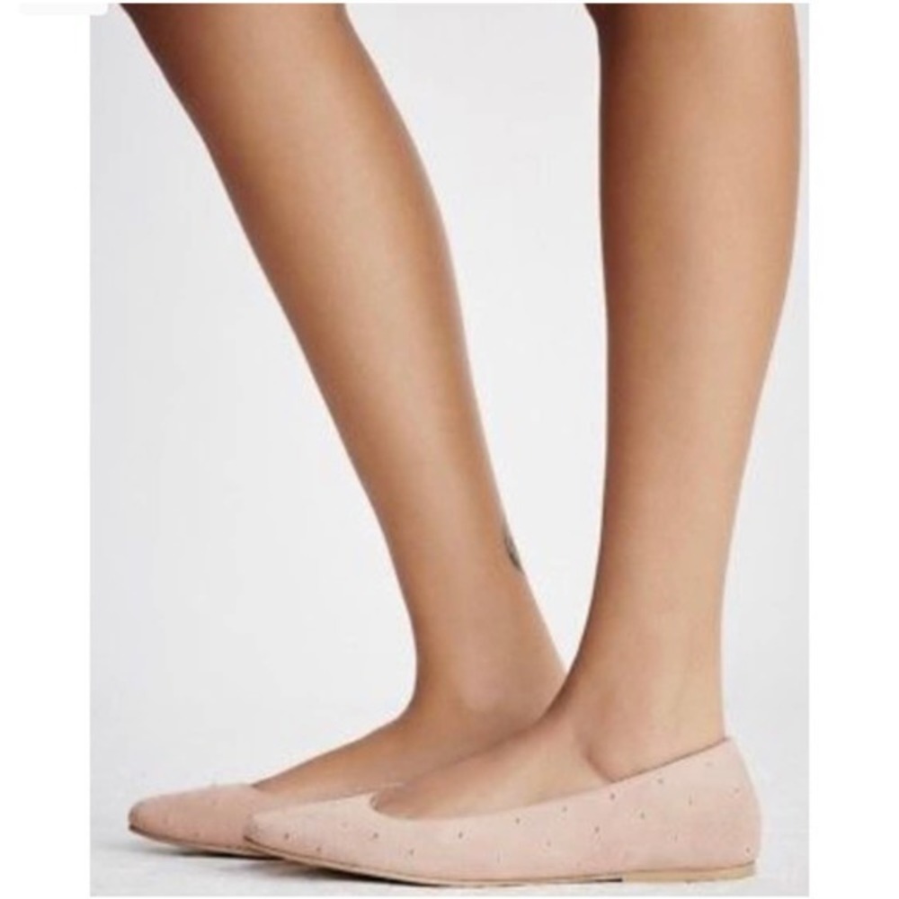 Free people blush pink nebula studded suede flat